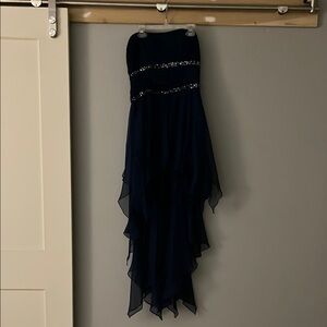 Elegant Navy Strapless Dress